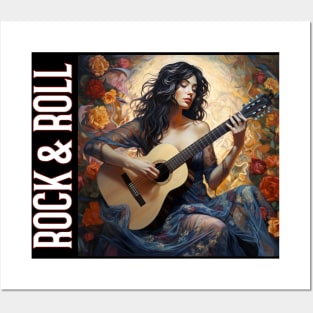 Rock & Roll Vibe Good Vibes Music Musician Guitar Player Instrument Posters and Art